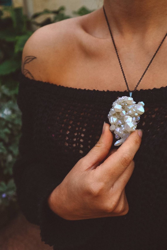 rainbow aura quartz jewelry