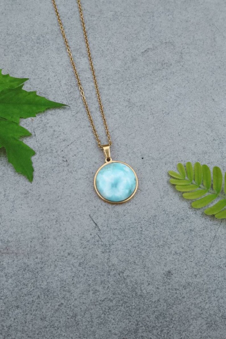Larimar gold necklace Clearance