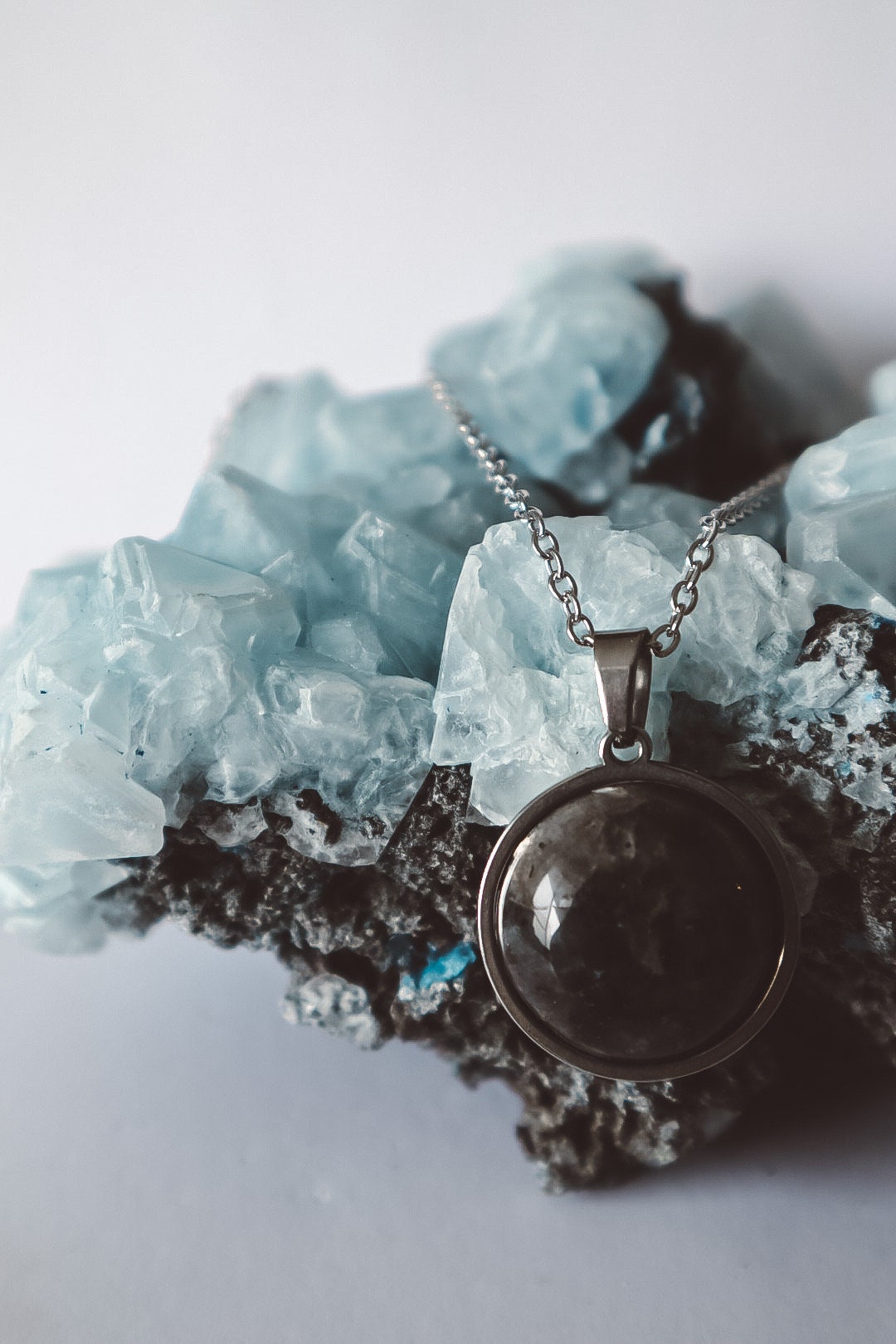 Larvikite Gemstone Pendant Necklace, Gifts for Boyfriend