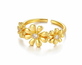 DAISY Flowers Ring Gold