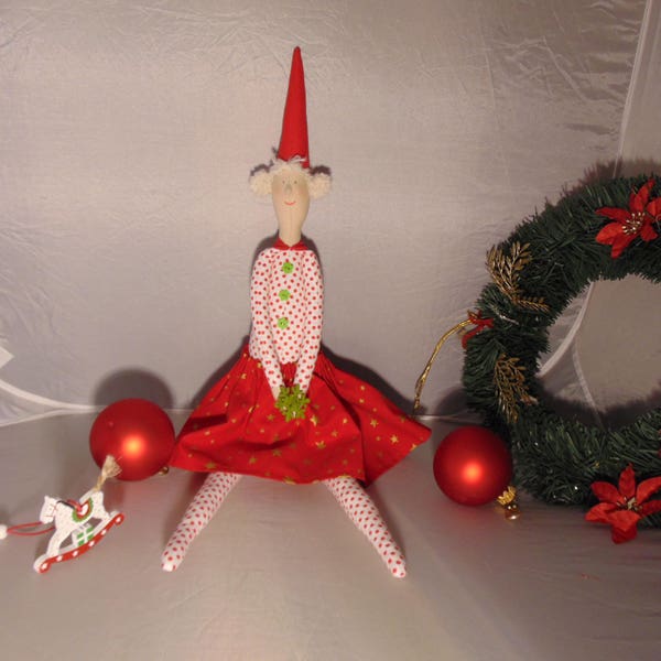 tilda doll christmas xmas elf (on indyvidual order)