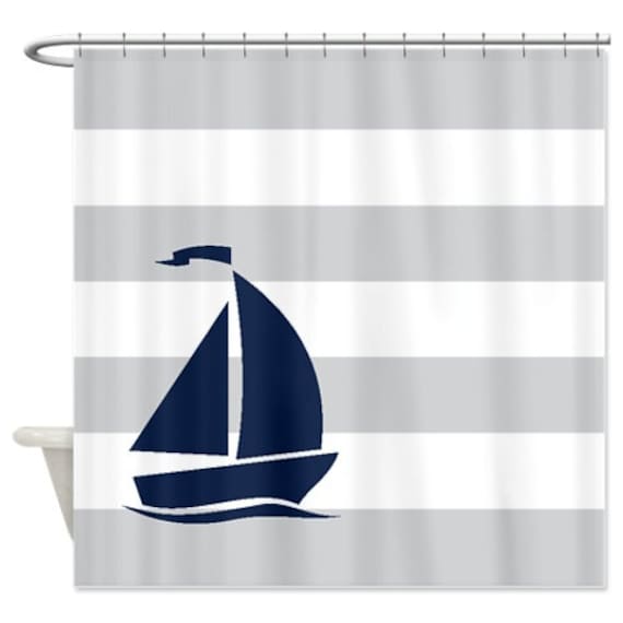 Nautical Shower Curtain Light Grey And White Stripes Navy Blue Nautical Shower Curtain Light Grey And, Striped Nautical Curtains