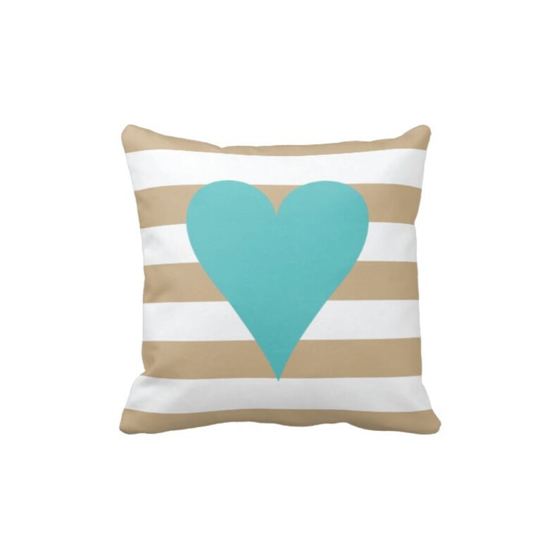 Preppy Thick Striped Heart Throw Pillow & Etsy