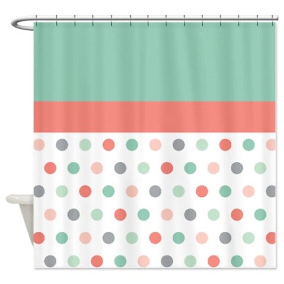 Polka Dot Shower Curtain Custom Grayed