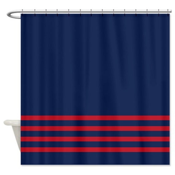 Striped Shower Curtain Navy Blue W, Navy Stripe Shower Curtain