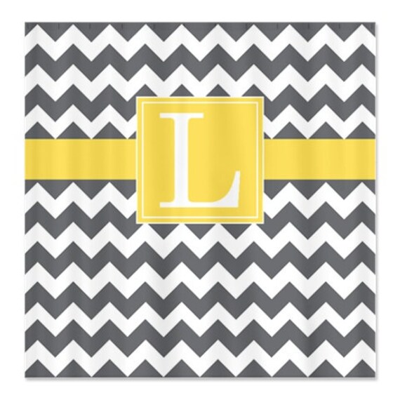 Personalized Chevron Shower Curtain With Monogram Etsy