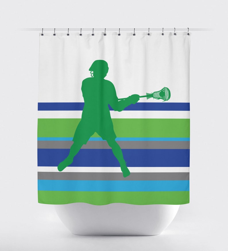 Boy S Lacrosse Shower Curtain Custom Lax Bathroom Image 0