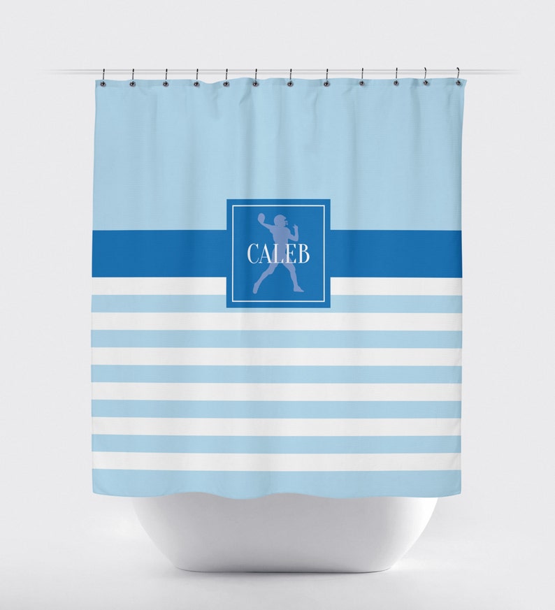 Boy's Football Shower Curtain Custom Football Bathroom Etsy