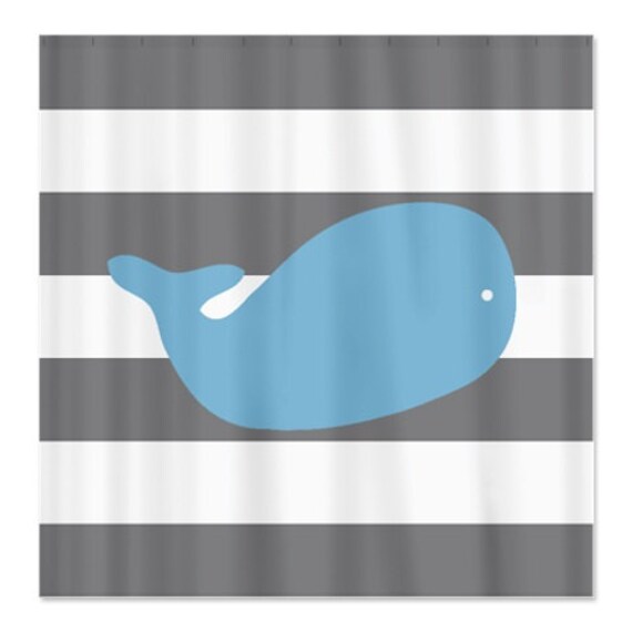 Whale Shower Curtain Titanium Dusk Blue And Etsy