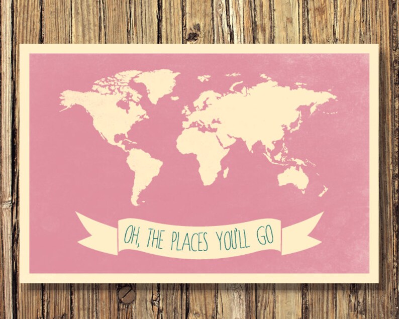 oh the places youll go quote art print etsy
