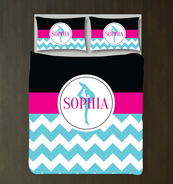 Gymnastics Bedding Set Monogrammed Name Duvet Image 0