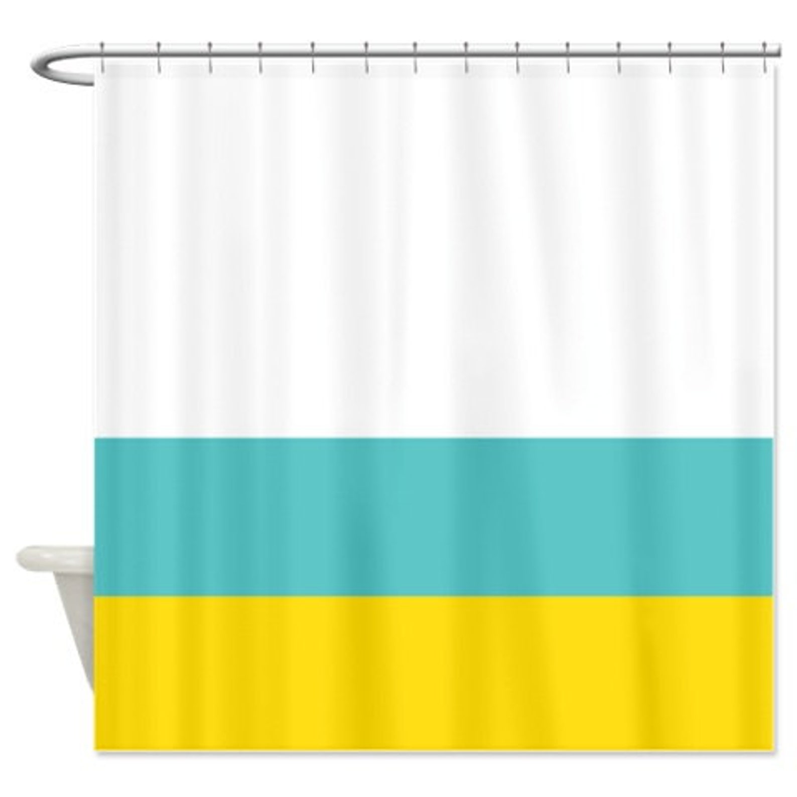 Custom Color Block Shower Curtainwhite/bright Chartreuse/hot Etsy
