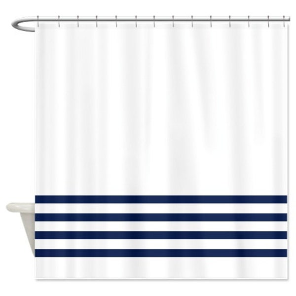 Navy Shower Curtain Etsy