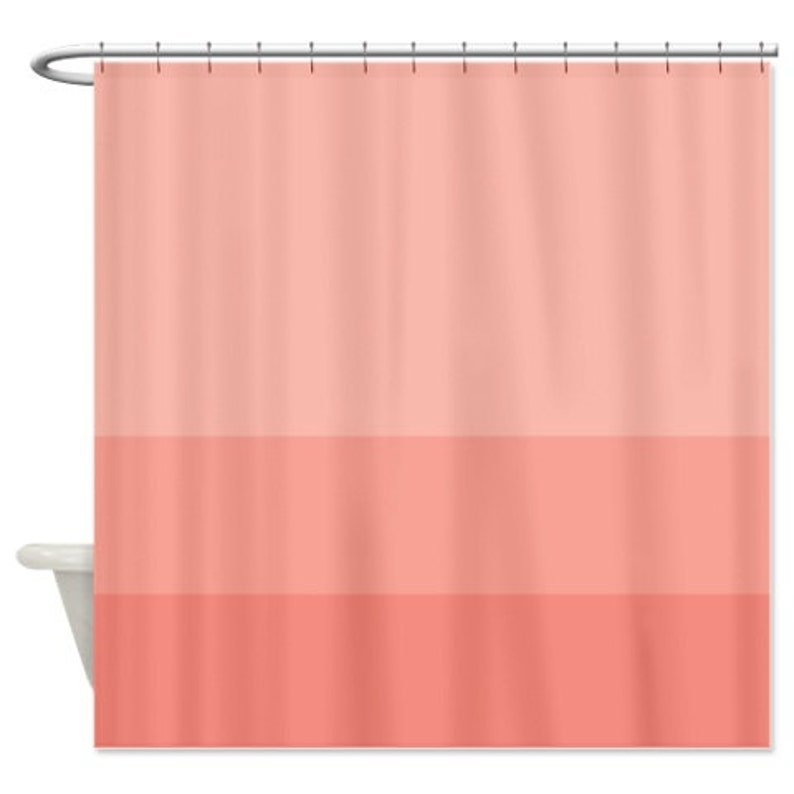 Custom Color Block Shower Curtain-coral Ombre OR Choose Any - Etsy