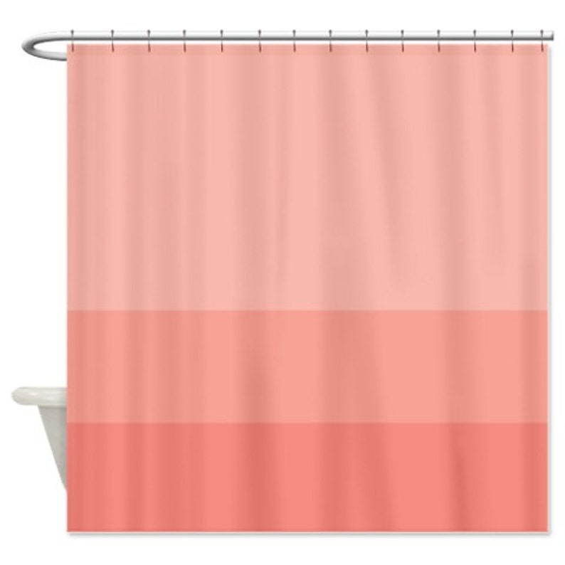 Custom Color Block Shower Curtaincoral Ombre OR Choose Any Etsy