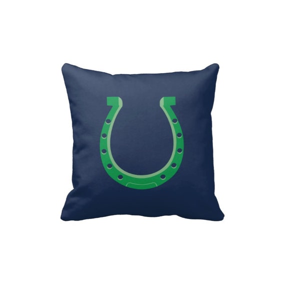 Throw Pillow & Cover Navy Blue Horseshoe pillow | Etsy