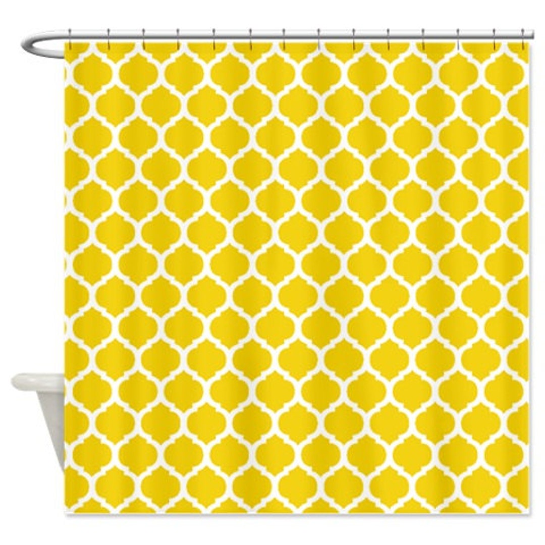 Custom Quatrefoil Shower Curtainyellow and White Pattern or Etsy