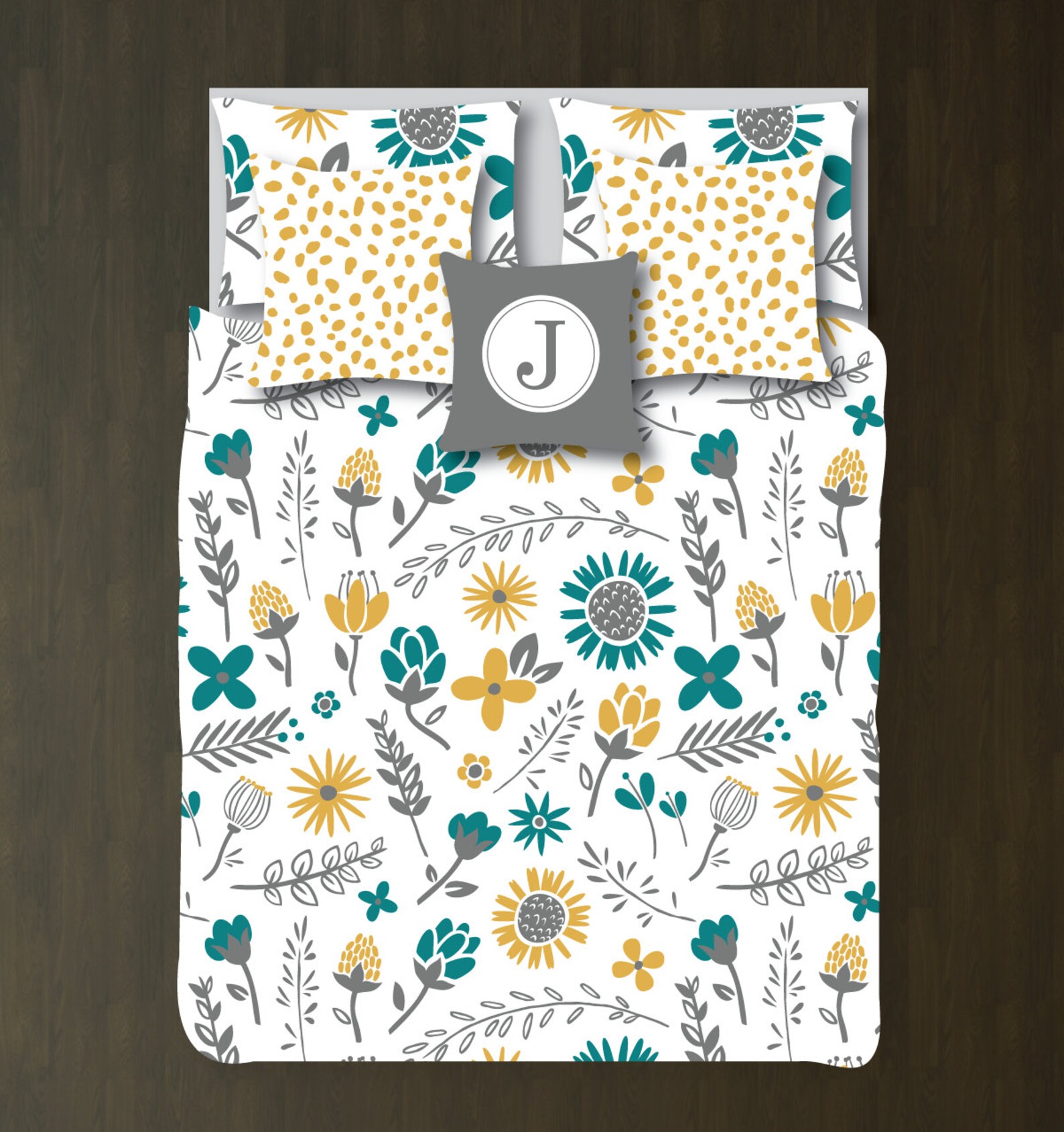 Floral Bedding Setduvet Covershamswhitecoralnavy Etsy