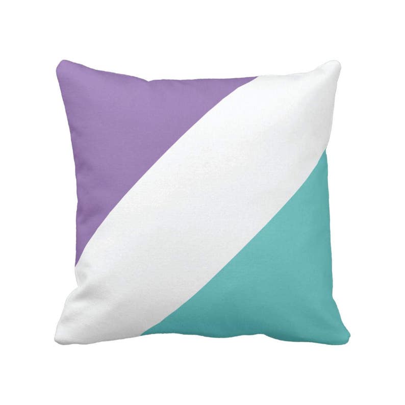 Custom Diagonal Color Block Throw Pillow & Cover Grey Etsy