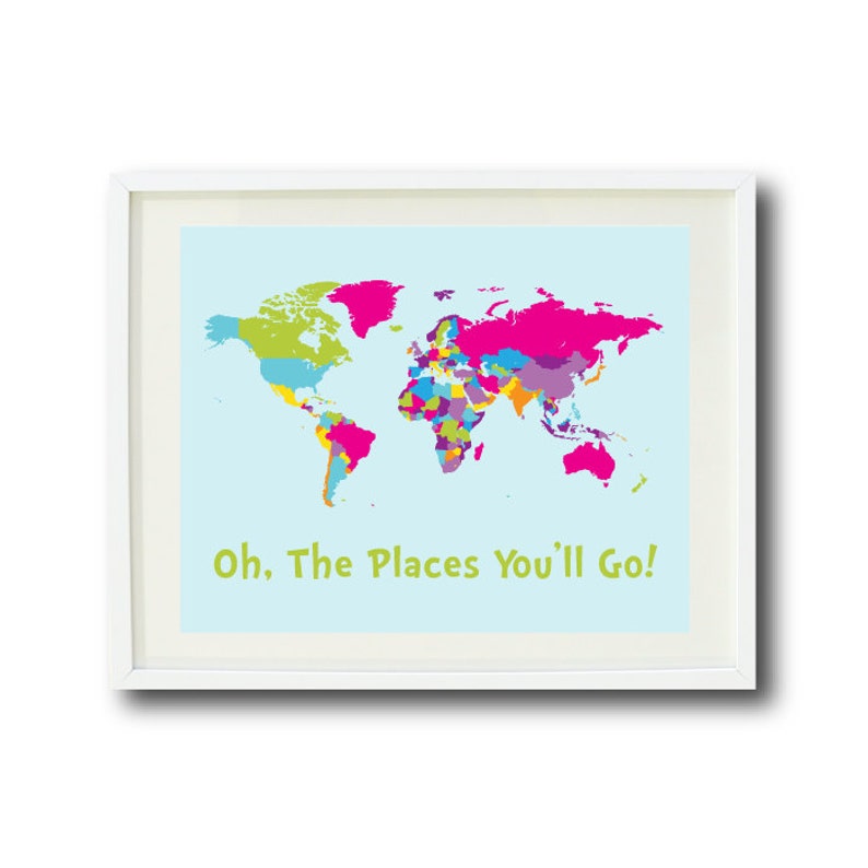 oh the places youll go quote art print 8x10 or etsy