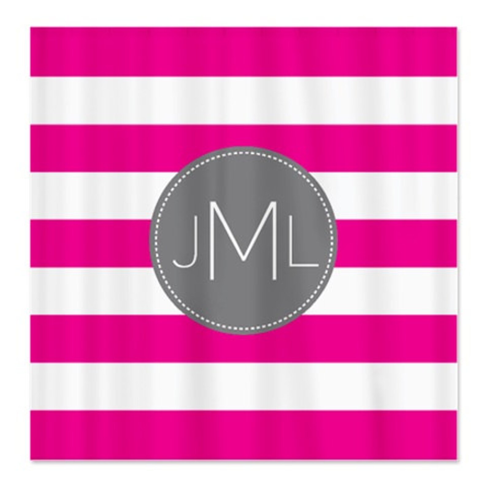 Personalized Striped Shower Curtain With Monogram Initialhot Etsy