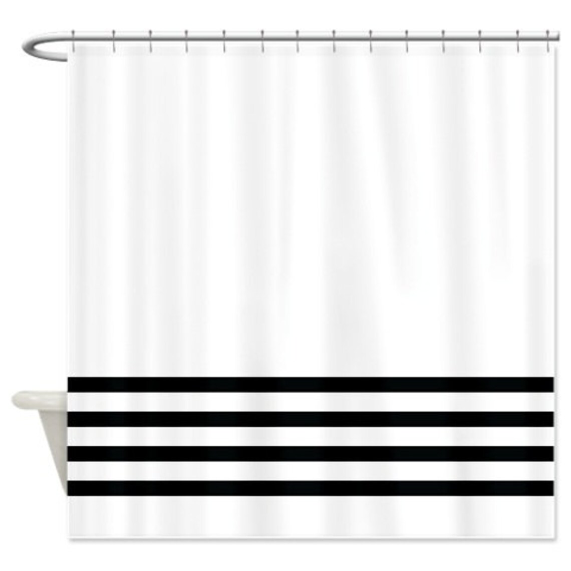 Striped Shower Curtainwhite With Yellow Stripes OR Customize Etsy