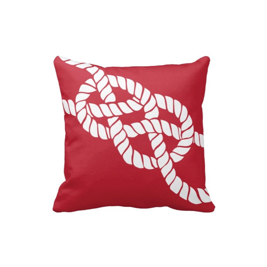 Custom Nautical Rope Knot Throw Pillow & Coverbrick Red and Etsy