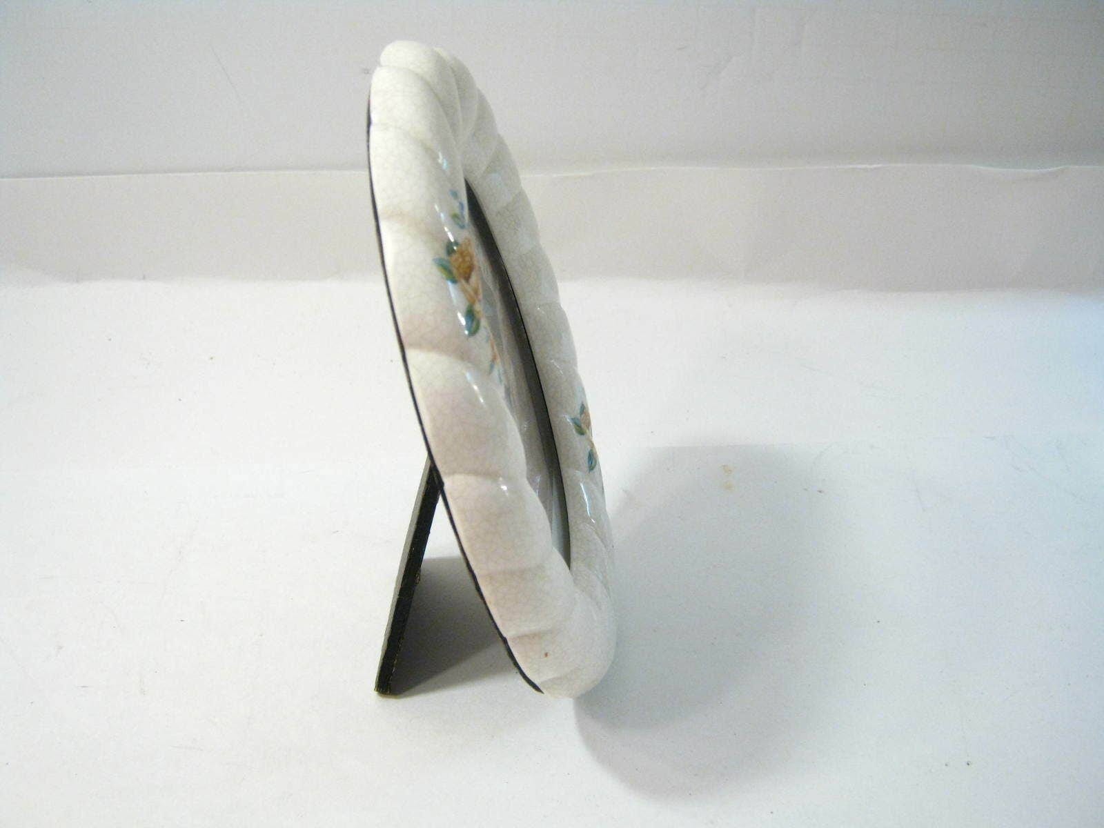 Vintage Ceramic style Oval Photo Frame Picture Holder for 5x3.5 inch Photo