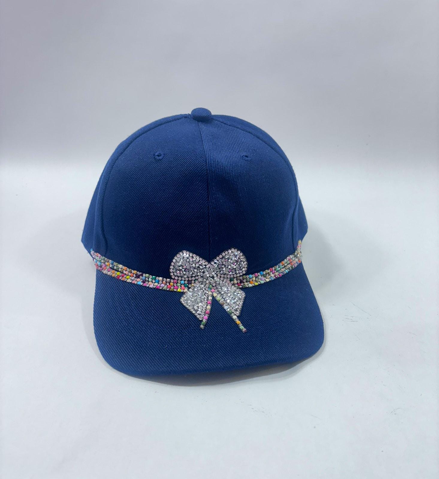 Navy Dollar Rhinestone Crystal Brimmed Baseball Cap Hat Fashion Bling Money Amazon.com: ECYC Ltd Bling Baseball Caps for Women Men  main image 3
