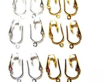 10 pair Pierced Look Comfort Clip on Earring Converters DIY Change Pierced Earrings to Comfortable Clip On