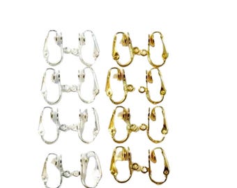 10 Paar Gold Silber Ohrring-Konvertierer DIY ändern durchbohrte Ohrringe zu bequemen Clip mit Komfortpolstern