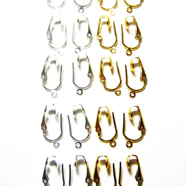 10 pair Pierced Look Comfort Clip on Earring Converters DIY Change Pierced Earrings to Comfortable Clip On