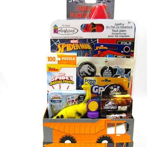 Boys Kids Gift Basket Dinosaurs Superheros Arts Crafts Birthday Easter School Raffle any occasion