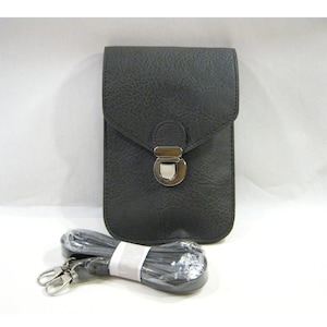 Bolso cruzado vegano gris oscuro para teléfono móvil, bolsa de viaje con soporte para pasaporte