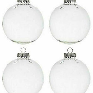 4 DIY Ornaments Crafters Wedding Shower Party Supply Clear Plastic  Bulbs Fillable Paintable about 2.5 inch 60mm