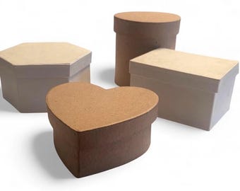 Plain Paper Mache Boxes with Lids: Craft, Decor, Favors
