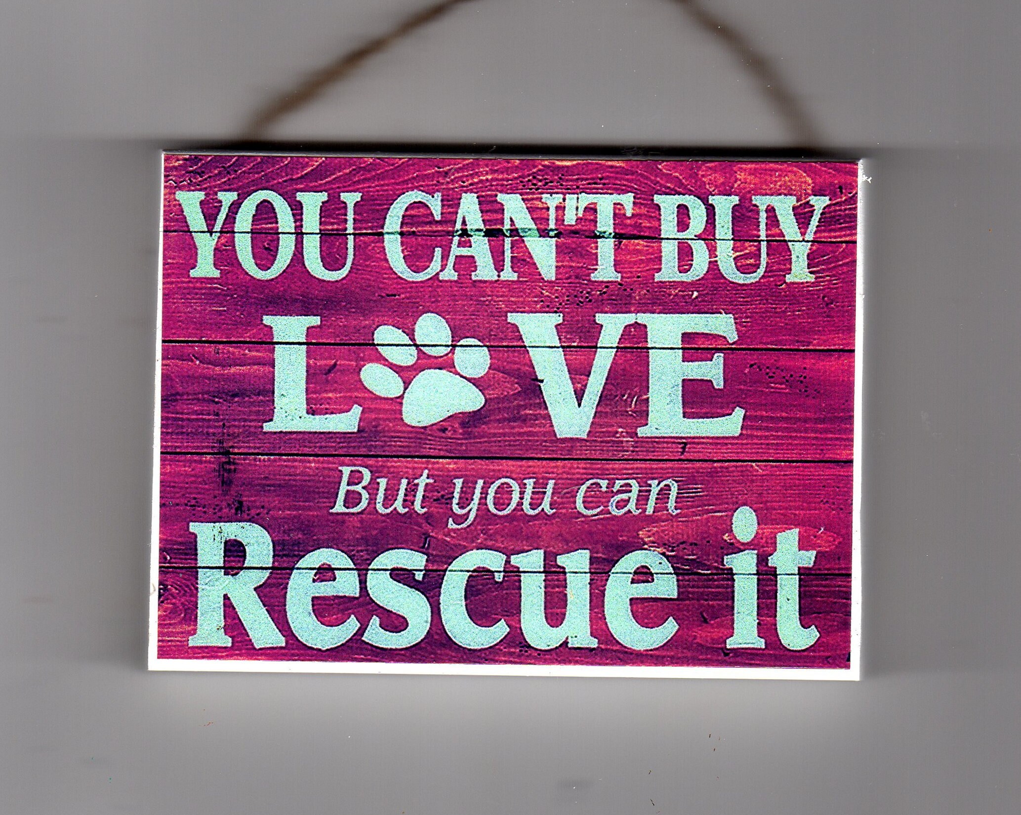 Dog rescue sign 3 1/2 x 5 saying pet art wall decor Etsy