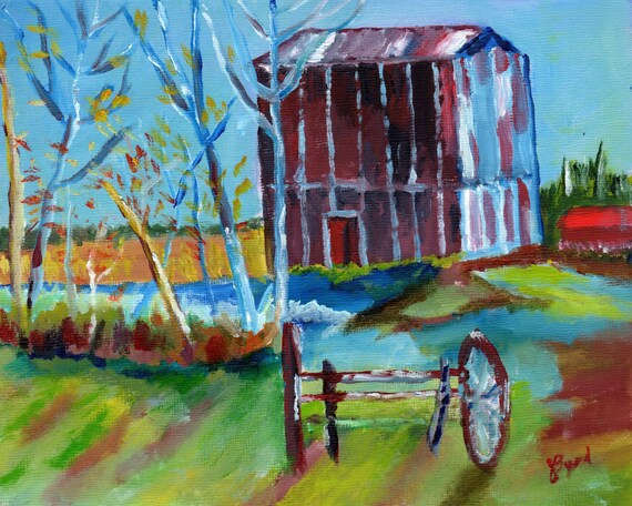 Tobacco Barn Print Of Originaljohnston Countybenson N C Etsy