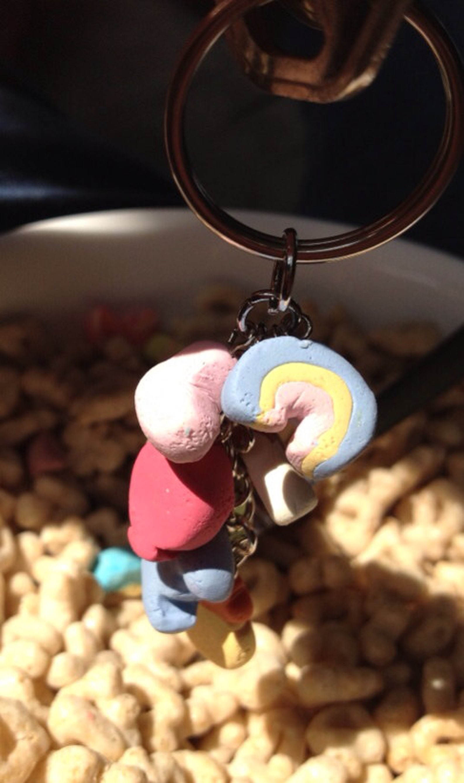 Lucky Marshmallow Charm Keychain Etsy