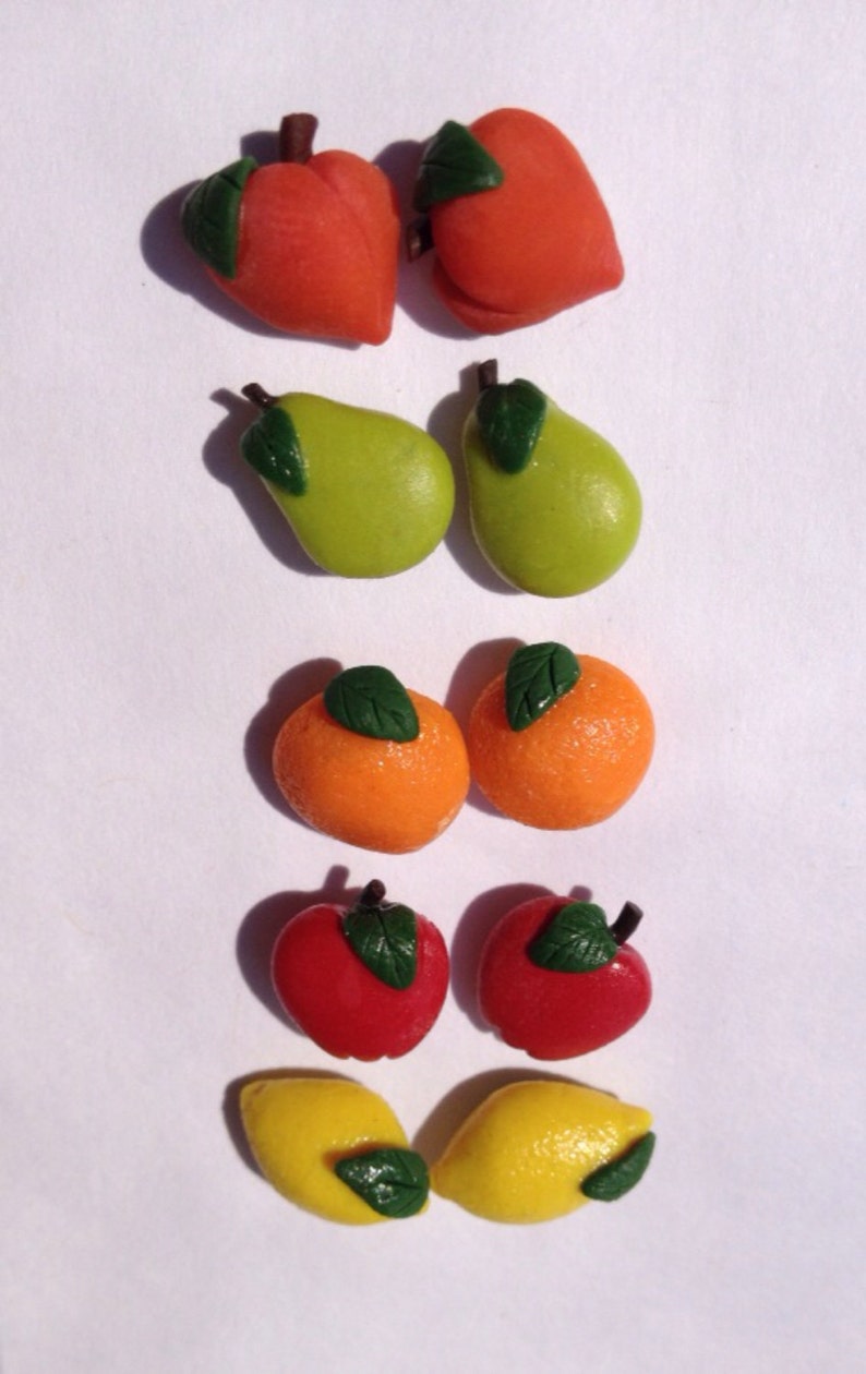 Ensemble de cinq boucles doreilles Fresh Fruit Stud image 1