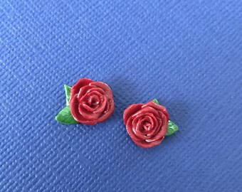 Red Rose Earrings