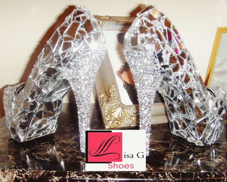 Custom Shoes Mirror heels Glass shoes Celebrity Status | Etsy