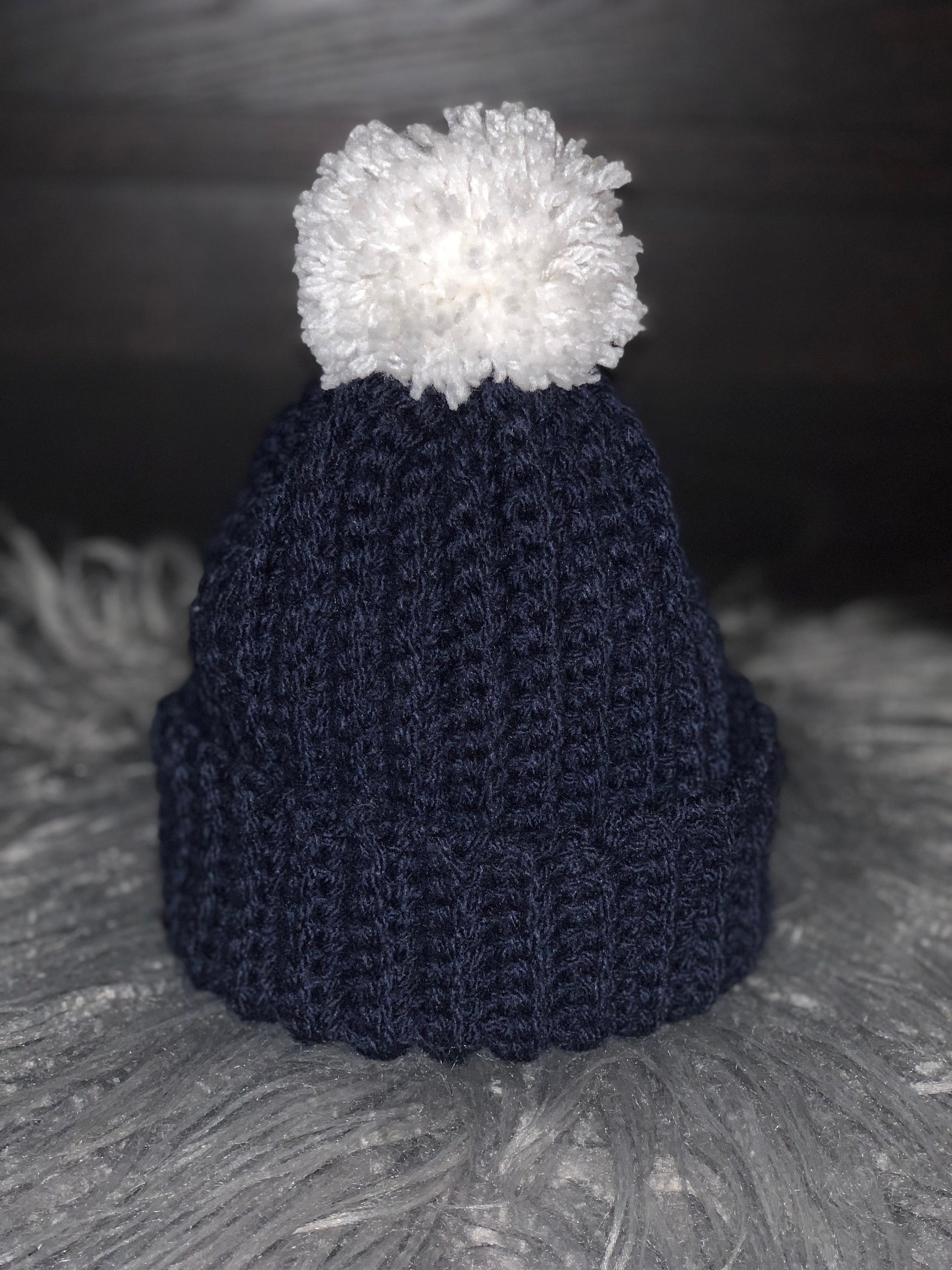 Beanie Hat With Pom Pom Etsy