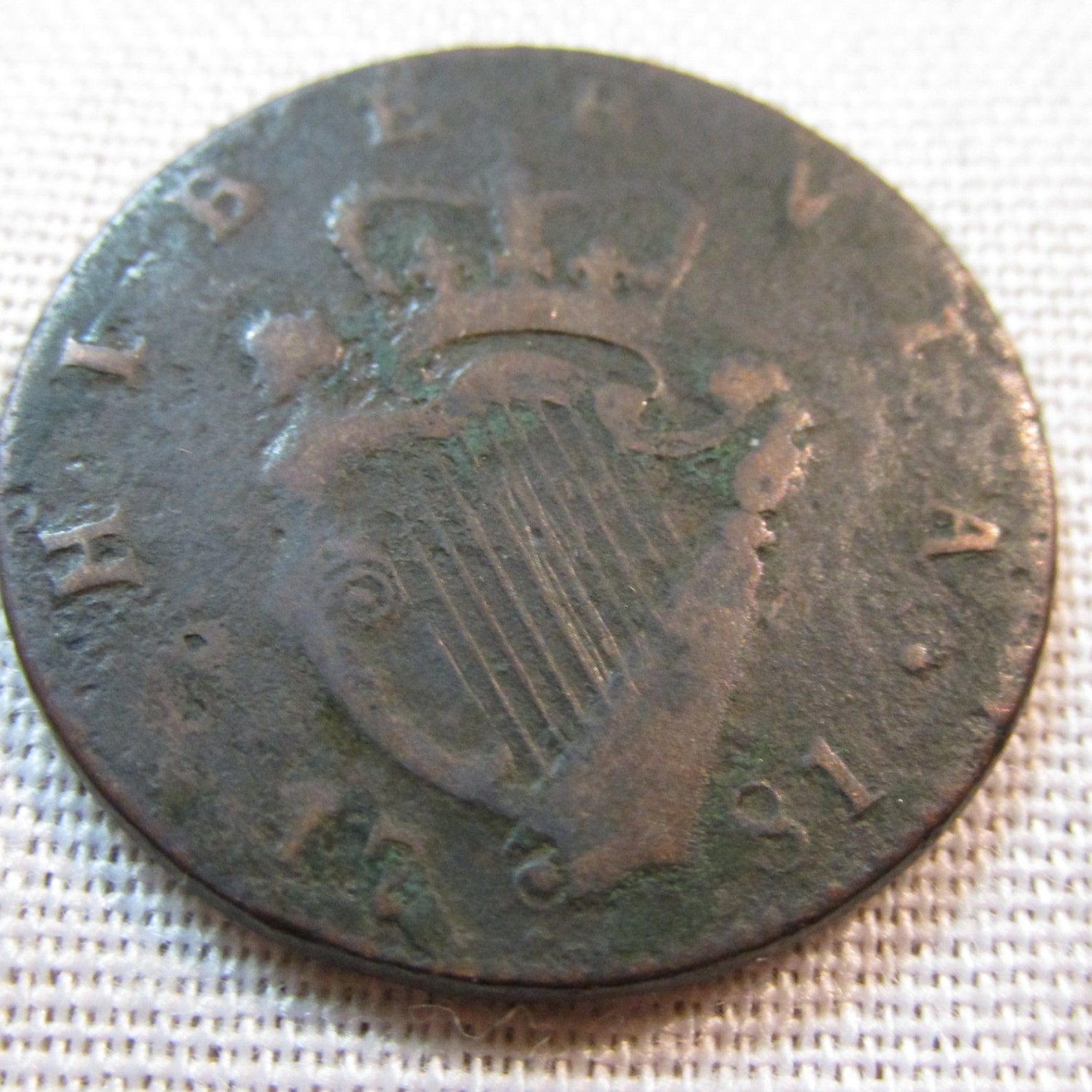1781 Hibernia III 1/2 Penny With Irish Harp Etsy