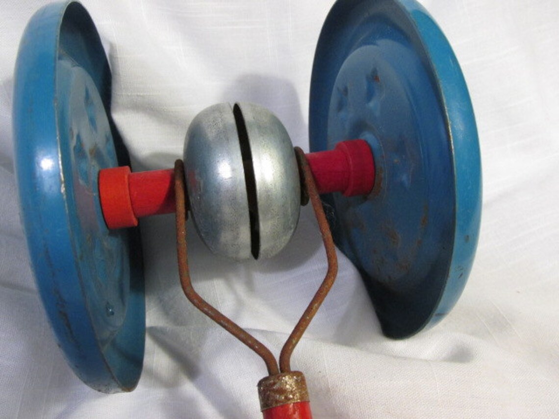 Toy Pull toy gong bell toy gong bell mfg push toy 1940s Etsy