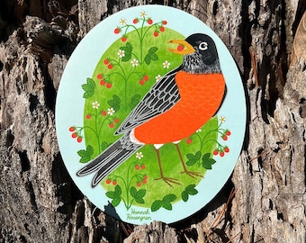 Adesivo Strawberry Robin