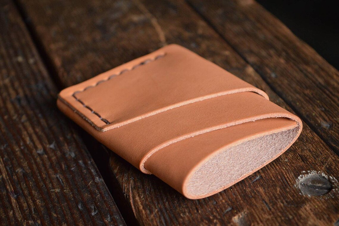 The Port Wallet Minimal Leather Men's Card Wallet Etsy