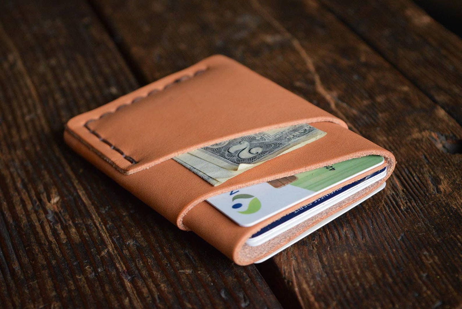 The Port Wallet Minimal Leather Men's Card Wallet Etsy