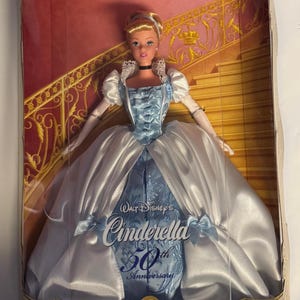 RARE 1999 Walt Disney 50th Anniversary Cinderella Barbie Doll Collector NEW NRFB