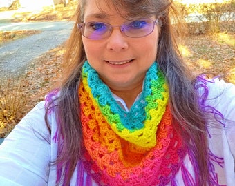 Granny Fringed Cowl Digital Download Pattern